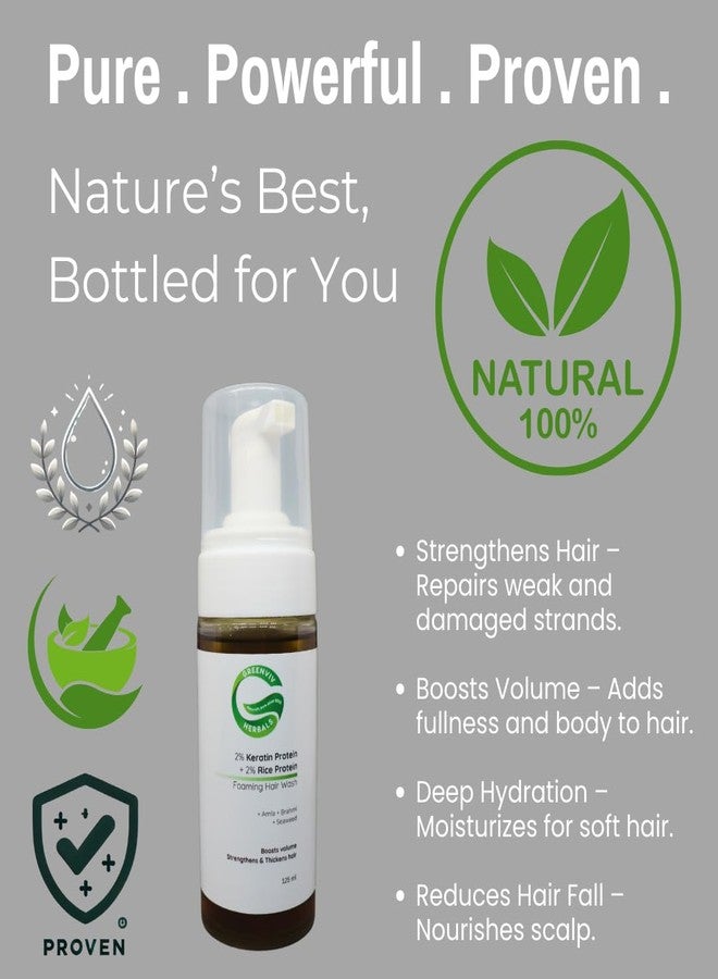 Greenviv Rice Protein Foaming Hair Wash for Volume & Thickness | with Keratin, Amla & Brahmi | Boosts Volume, Strengthens Roots & Improves Hair Density | Sulfate-Free | 125 ml - Image 2