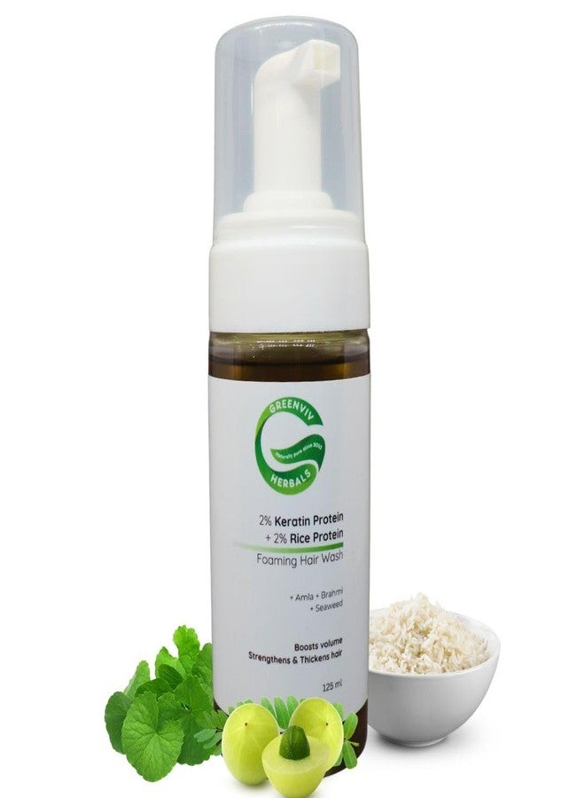 Greenviv Rice Protein Foaming Hair Wash for Volume & Thickness | with Keratin, Amla & Brahmi | Boosts Volume, Strengthens Roots & Improves Hair Density | Sulfate-Free | 125 ml - Image 1