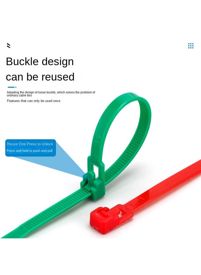 Bluejw Colored Plastic Cable Ties With Releasable Buckle Nylon Cable Ties With Fixed Sealing Tape Can Be Removed And Reused - Image 5