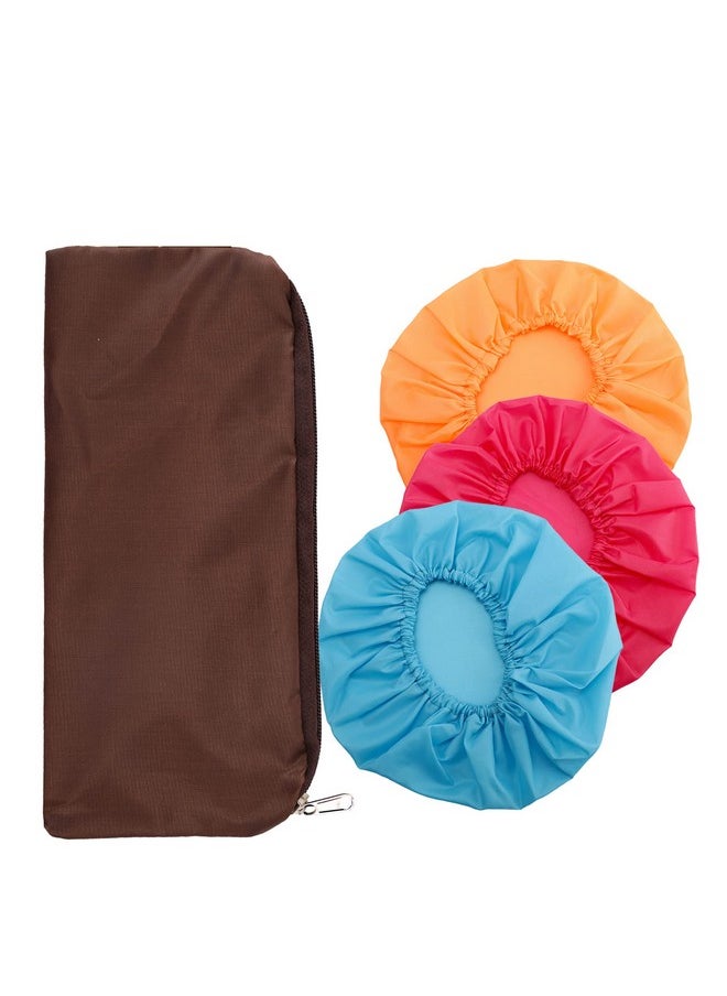 BodyHerbals Reusable & Water Proof Shower Caps (Pack Of 3 ) In A Beautiful Zip Bag For Women & Men| Shower Caps -For Homes Spas, Salons, Hair Treatments & Hotels |Travel Essential|Elastic & Free Size  - Image 1