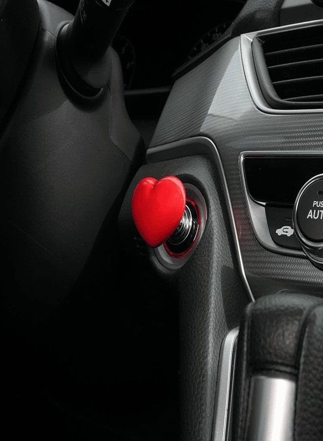 enttgo Car One-Touch Start Button with Push-to-Start Rocker Lever, Engine Start/Stop Joystick, and Full Metal Ball-bar Starter Cover for Decorative Accessories (Metal Heart - Pink) - Image 5