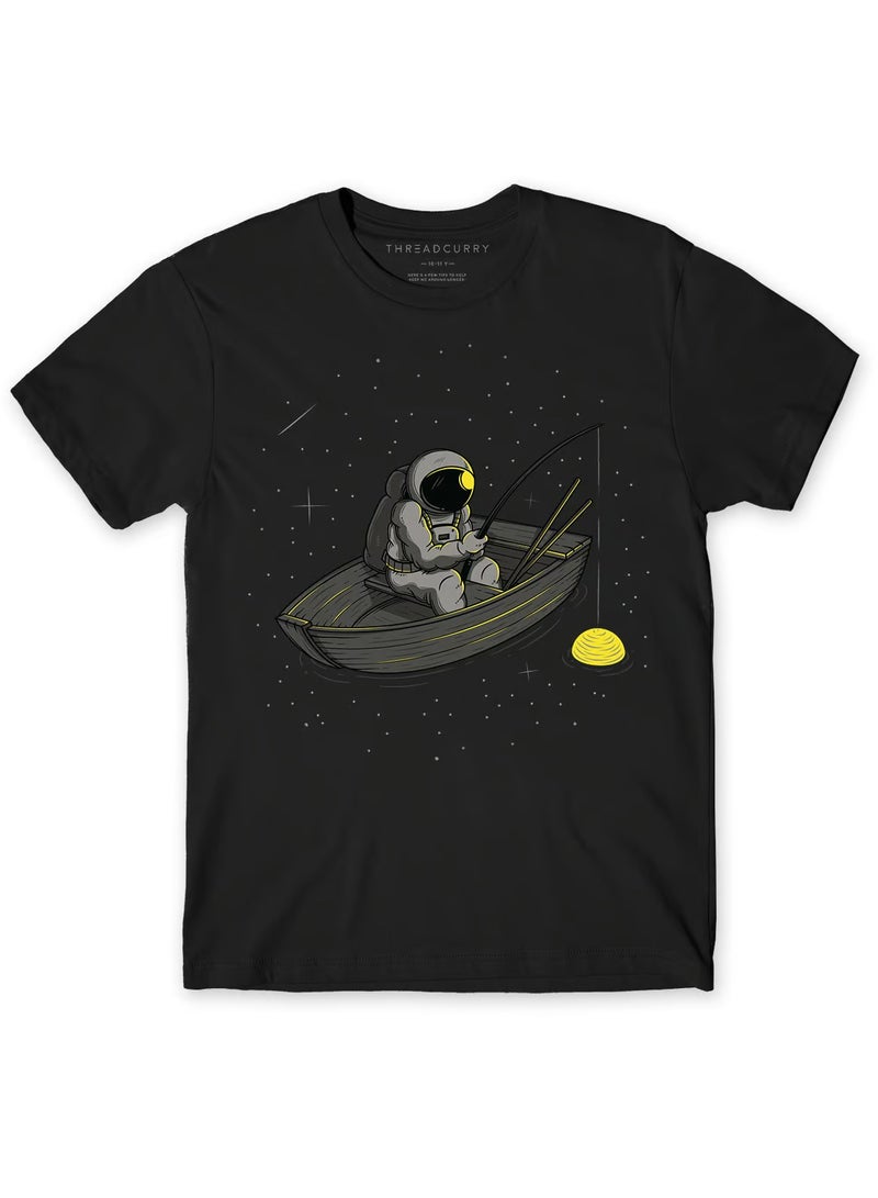 THREADCURRY THREADCURRY Space Astronaut Fun Comic & Funny Creative Cotton Graphic Printed Tshirt for Boys  - Image 1