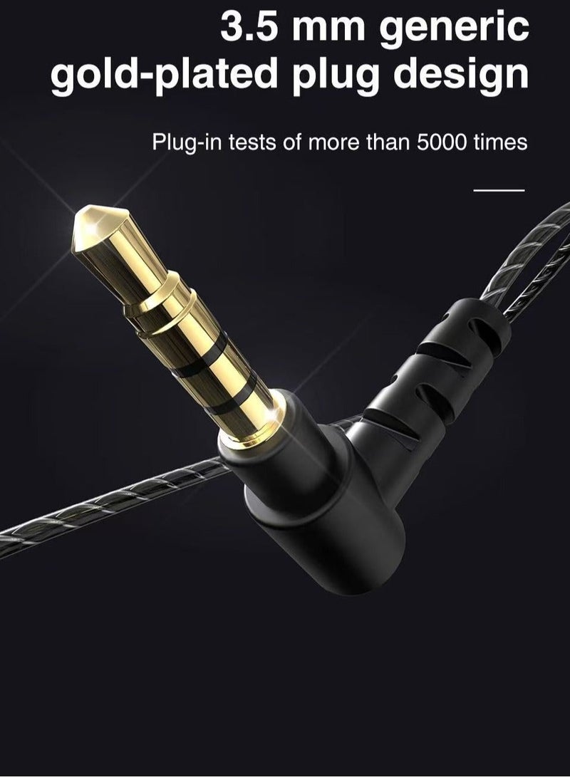 كيو كي زد سماعة QKZ SK7 داخل الأذن ستيريو مع ميكروفون، سماعة رأس سلكية HiFi بمقبس 3.5 ملم للموسيقى والألعاب والرياضة (أخضر) - Image 5