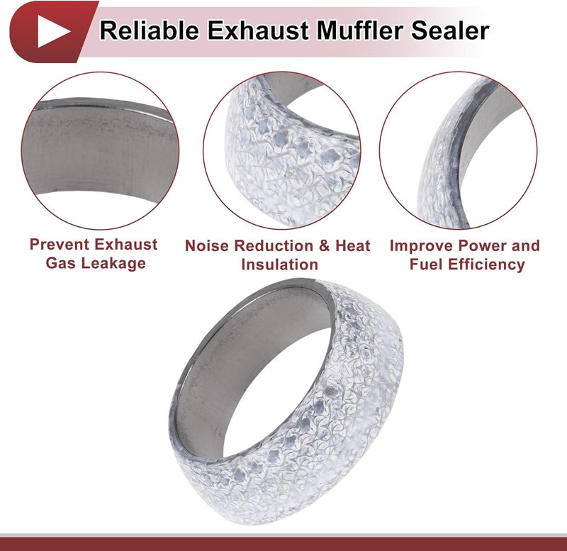 REPAIROCK ID 35mm Exhaust Manifold Gasket Prevent Leak Noise Exhaust Donut Gasket Muffler Ring Exhaust Flange Gasket for Car SUV Truck RV Graphite - Image 5
