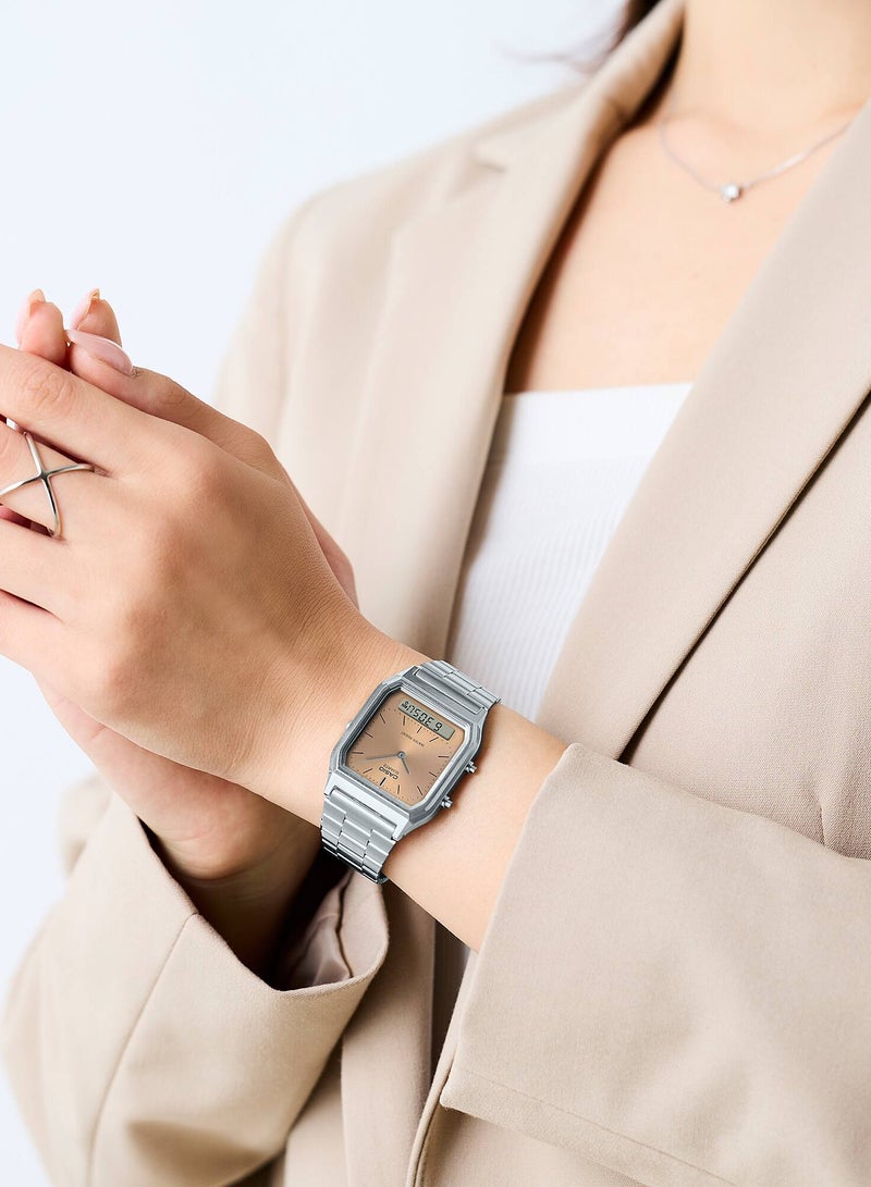 CASIO Analog+Digital Stainless Steel Unisex Watch AQ-230A-4AM - Image 2