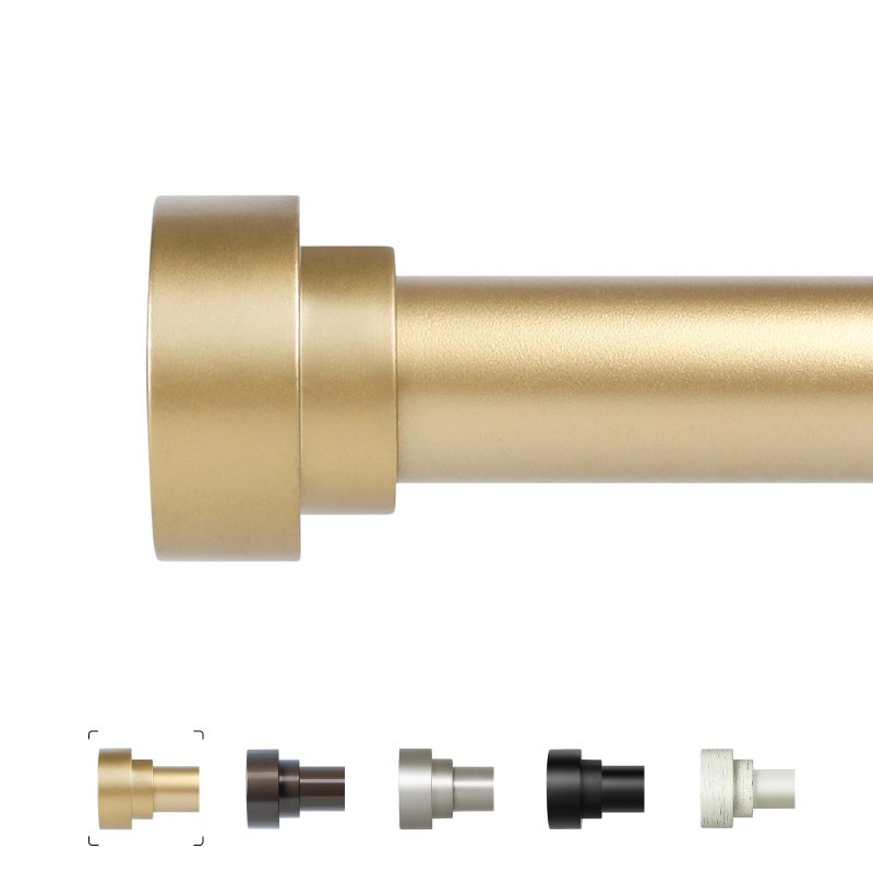 HEI! DEAR Gold Curtain Rods 72 to 144 Inch(6-12FT),1 Inch Long Curtain Rod,Adjustable Heavy Duty Curtain Rods,Modern Decorative Drapery Rods,Telescoping Window Single Curtains Rods 36-150",Brass Gold - Image 1