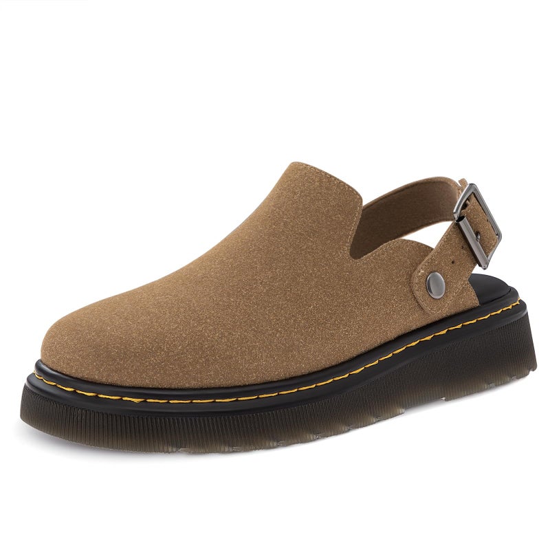 Athlefit Women's Clogs Shoes with Back Strap Comfortable Latex Footbed Slip-On Adjustable Slingback Mules Zapatos para Mujer Brown - Image 1