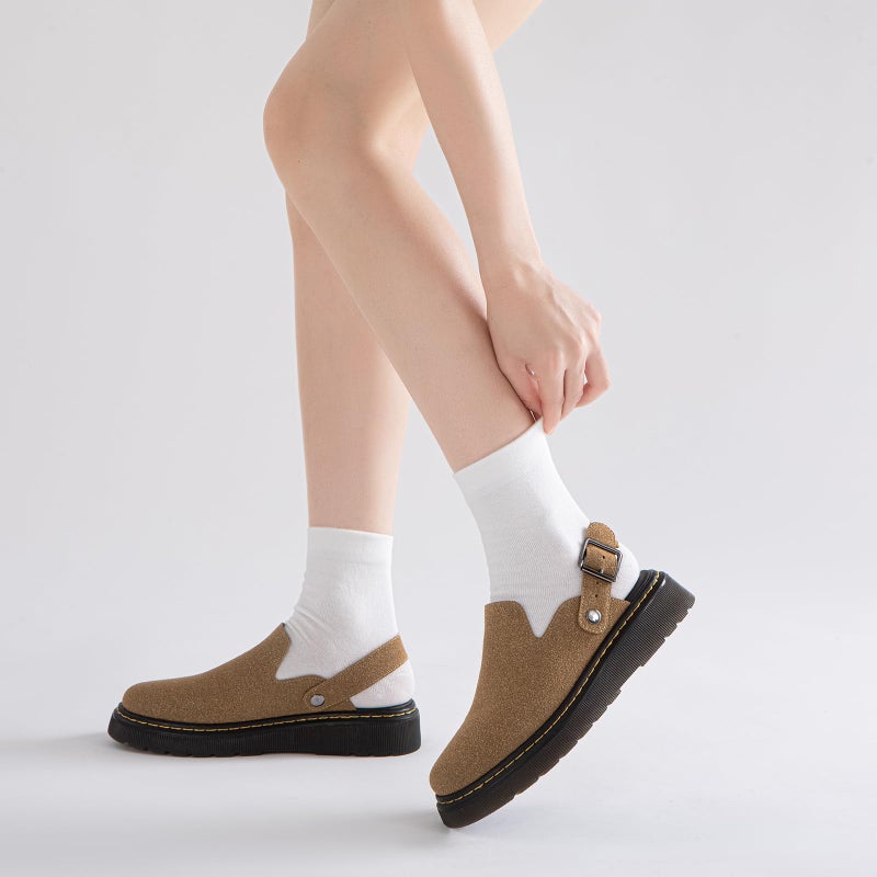 Athlefit Women's Clogs Shoes with Back Strap Comfortable Latex Footbed Slip-On Adjustable Slingback Mules Zapatos para Mujer Brown - Image 2