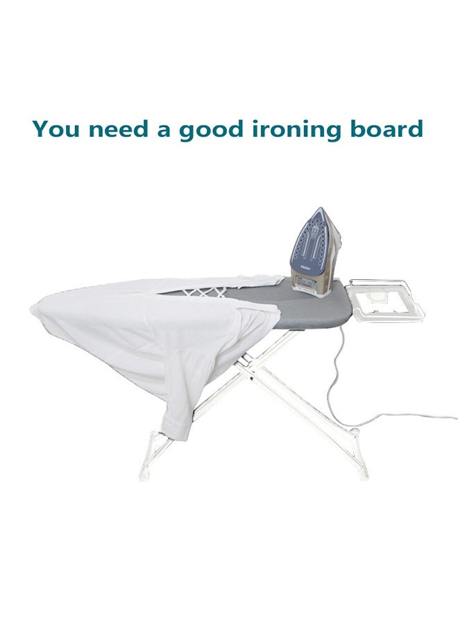 DMG TECH Ironing Board Heat Resistant Cover Ironing Board Non-Slip Folding Adjustable Height (31 * 86 * 110CM) Gray，White  - Image 4