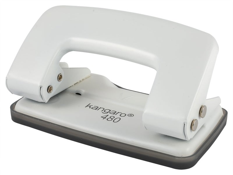Kangaro Desk Essentials DP-480 2 Hole Heavy Duty Metal Paper Punch | Removable Chip Tray | 12 Sheets Capacity | Office Essentials | Pack of 1 | Color May Vary - Image 1