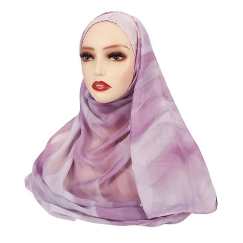 ZGMYC Women's Watercolor Floral Print Hijab Scarf Soft Modal Cotton Muslim Head Wraps Shawls Fahion Islamic Instant Hijab - Image 5