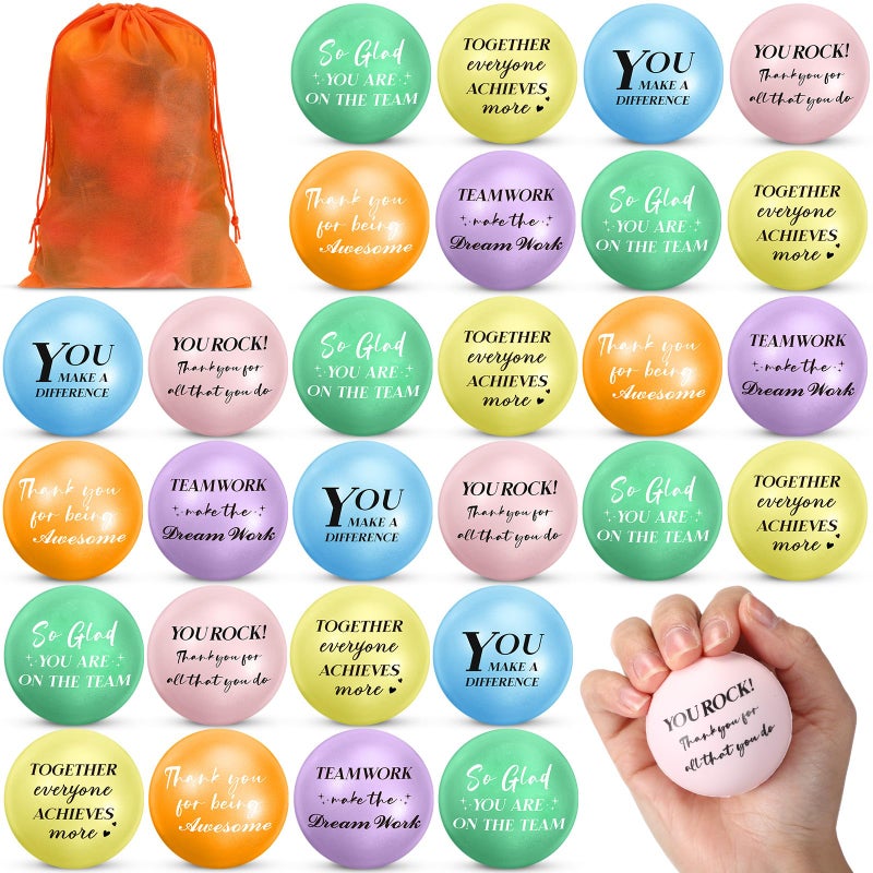 Glimin 48 Pcs Motivational Stress Balls Gifts Bulk Colorful Inspirational Quote Stress Balls with Drawstring Bag Hand Exercise Gifts for Office Anxiety Employee Staff Coworker AdultVibrant Color - Image 3