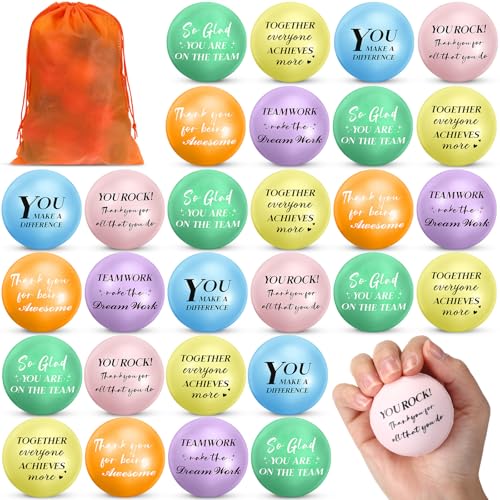 Glimin 48 Pcs Motivational Stress Balls Gifts Bulk Colorful Inspirational Quote Stress Balls with Drawstring Bag Hand Exercise Gifts for Office Anxiety Employee Staff Coworker AdultVibrant Color - Image 1