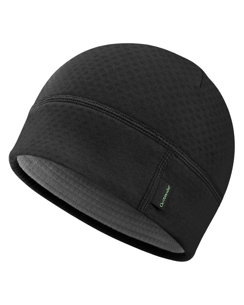 OnWander Winter Sports Beanie for Men Women - Uni-Directional Sweat Transport Thermal Skull Cap, Moisture-Wicking Headwear for Running Cycling Commuting Black - Image 1