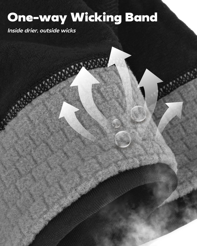 OnWander Winter Sports Beanie for Men Women - Uni-Directional Sweat Transport Thermal Skull Cap, Moisture-Wicking Headwear for Running Cycling Commuting Black - Image 2