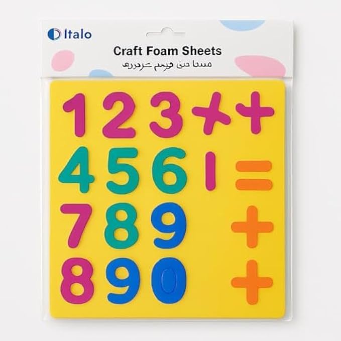 Fitto Craft Foam Number Sheets - Foam Number Shapes for Kids Crafts DIY School Counting Scrapbooking Preschool Learning - Image 3