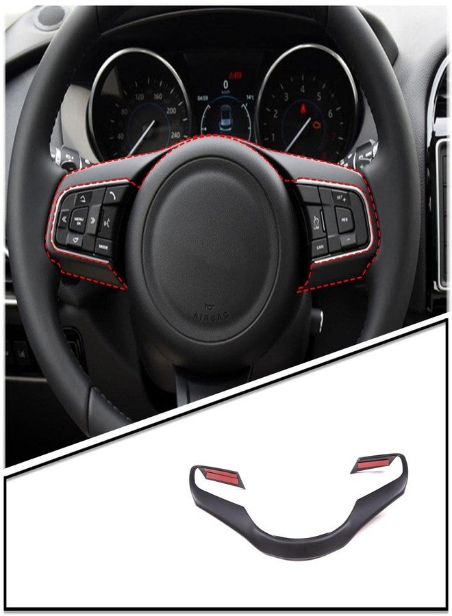 Daeiclru Car Steering Wheel Cover Trim Compatible with Jaguar F-Pace F-Type XF XF XFL 2016-2019, Steering Wheel Decoration Frame Accessories (Matt Black) - Image 1