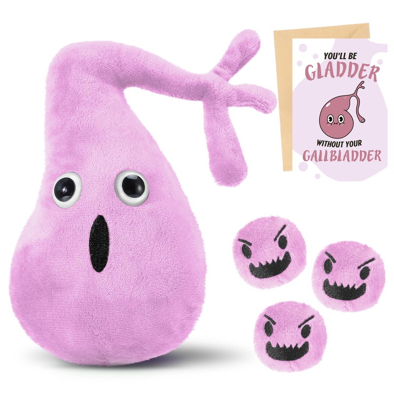 WinnerWhy Gallbladder Plush Set Gall Surgery Recovery Gifts Include Gall Plush with Gallstones Stuffed and Gallbladder Get Well Card Operation Removal Recovery Gift for Gallstones PatientPink - Image 3