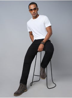 HIGH STAR Black Straight Fit Jeans for Men, Stretchable Comfort  - Image 1