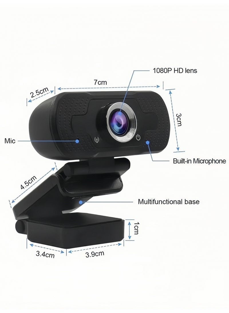 Closeli 1080P Webcam with Tripod Stand, 30 FPS Full HD Web Camera, Webcam for PC / Laptop, USB Plug & Play, with HD Microphone, 360°Rotation Angle 110°View, Dual Noise Reduction, Auto Focus, for Video Recording, Calling, Conference, Desktop, YouTube - Image 4