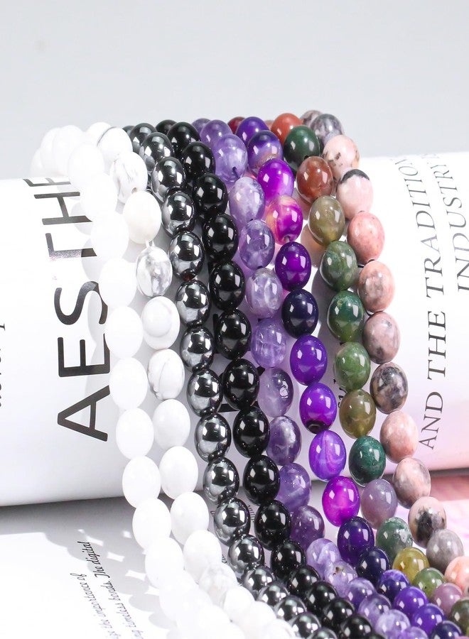 Clearain Natural Gemstone Round Loose Beads for Jewelry Making DIY Crystal Energy Healing 1 Strand 15" (Amethyst, 6mm (15"/Strand)) - Image 3