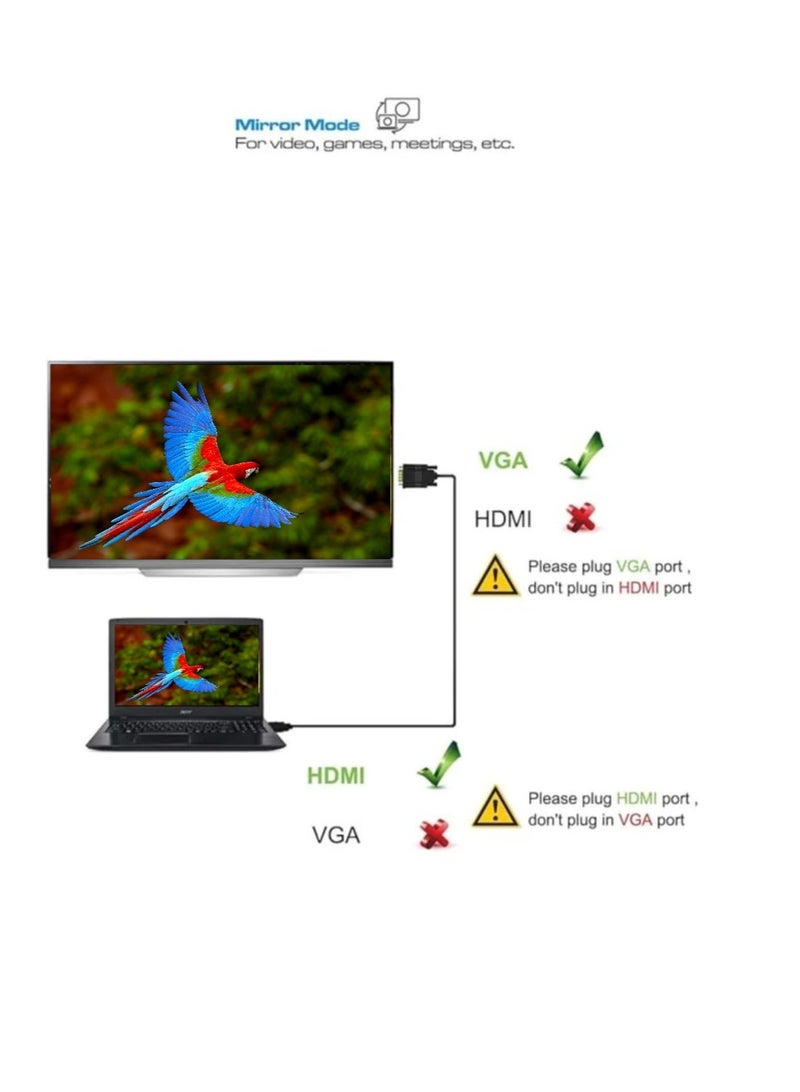 فوجيشكا كيبل HDMI إلى VGA بطول 5 متر – محول عرض من HDMI إلى VGA للشاشات والبروجكتر - Image 3