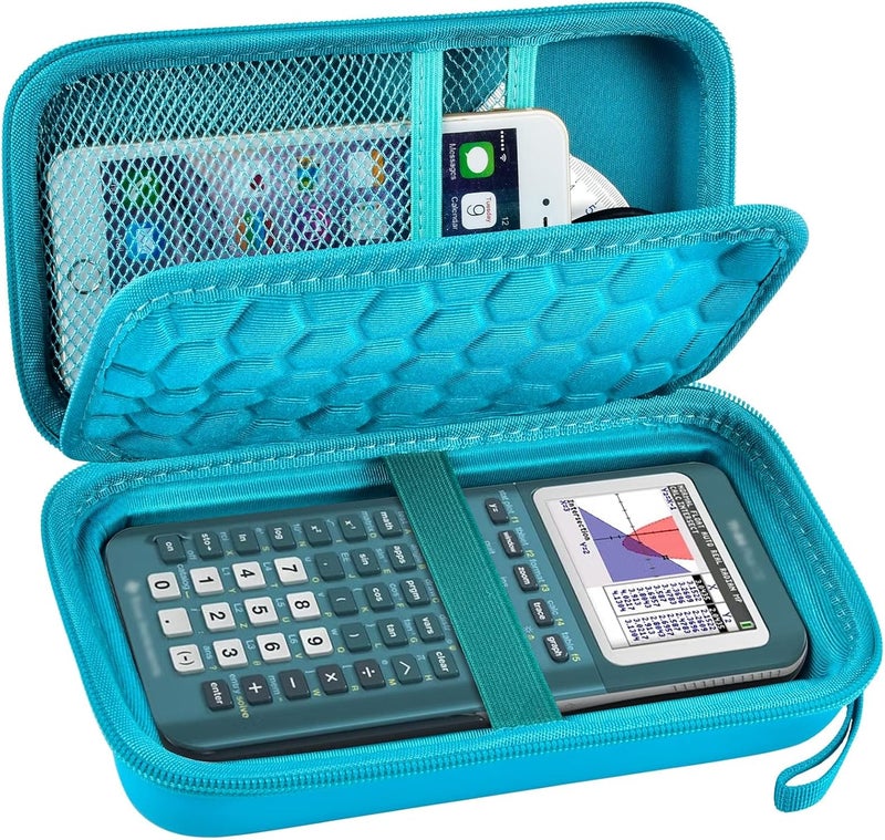 حقيبة آلات حاسبة بيانية لآلة تيكساس إنسترومنتس TI-84 Plus/TI-83 Plus CE الملونة، حامل تخزين لـ TI-89/ لـ Casio fx-9750GIII لـ TI-30XS للكابلات والأقلام - أخضر (العلبة فقط) - Image 1