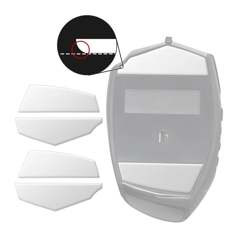 Hotline Games 3.0 Plus Mouse Feet Skates for Logitech G600 Gaming Mouse, 2 Sets, Rounded Curved Edges, 0.7mm Replacement - Image 1