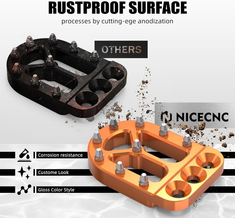 NICECNC Orange Rear Foot Brake Lever Peg Pad Extension Enlarge Compatible with KTM 390 Adventure 2020 2021,690 Enduro R 2008-2021,690 SMC R 2019-2021,1050/1090/1190 Adventure/R SEE FITMENT! - Image 4