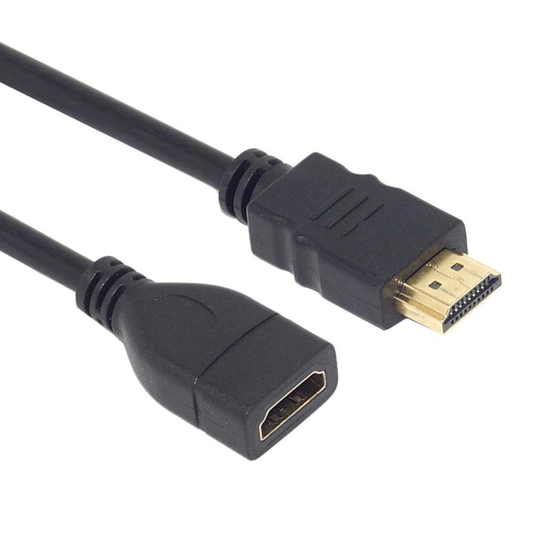 Upix Male to Female HDMI Extension Cable 1.3 Meters (4.3 Feet) - Supports 4K 3D Resolution, Works with Xbox, PS3/PS4, Blu Ray Player, HDTV, Laptop/PC, Chromecast, and Android TV, Black - Image 2