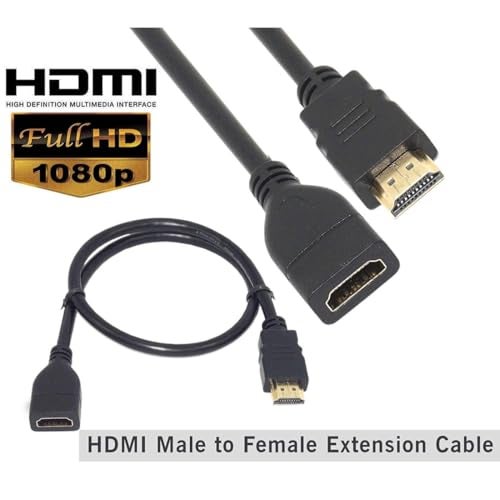 Upix Male to Female HDMI Extension Cable 1.3 Meters (4.3 Feet) - Supports 4K 3D Resolution, Works with Xbox, PS3/PS4, Blu Ray Player, HDTV, Laptop/PC, Chromecast, and Android TV, Black - Image 3