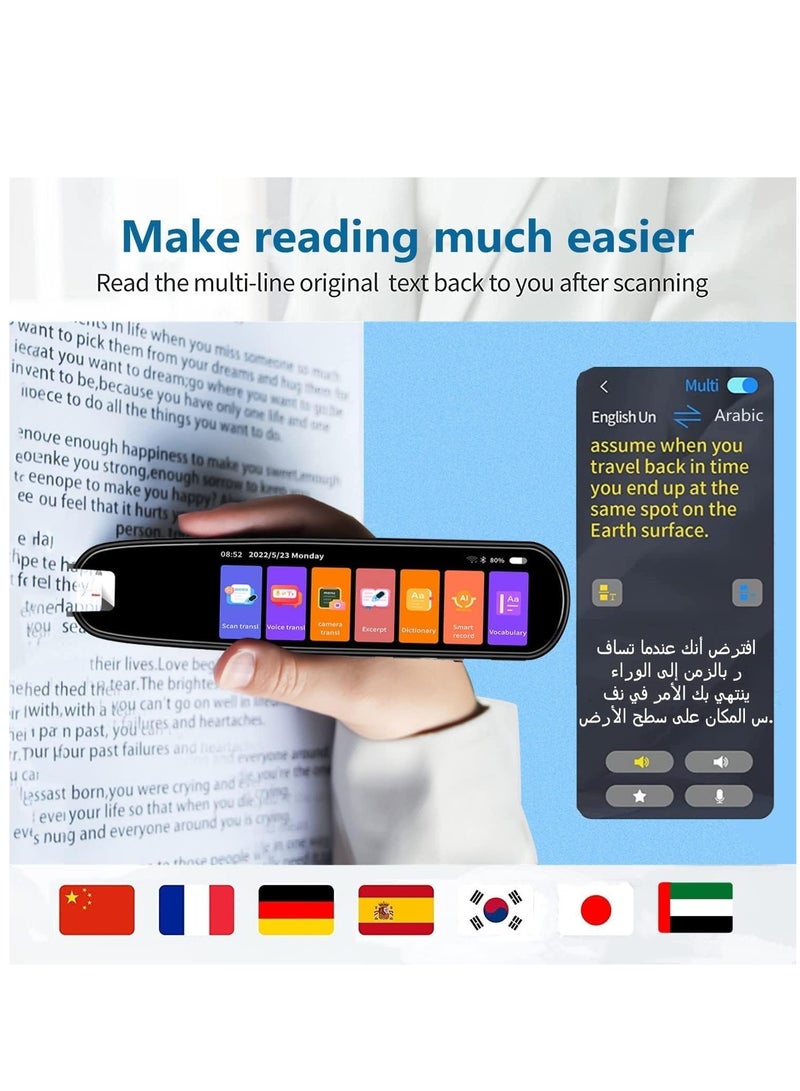 قلم ترجمة وقراءة نصوص مع خاصية تحويل النص إلى كلام، جهاز مترجم لغات يدعم 134 لغة، قلم قارئ رقمي، جهاز ترجمة نصوص وصور وصوت - Image 3