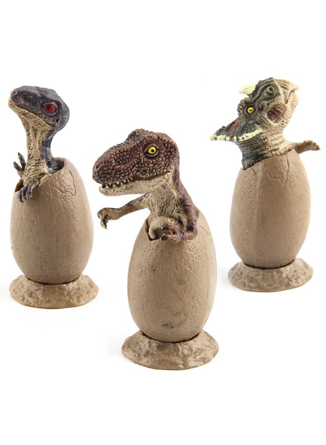 NIBEMINENT Jurassic Dinosaur Figurine Model Set - Half-Hatched Dinosaur Eggs