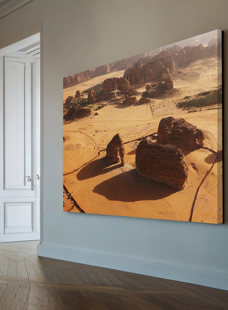 LOWHA Canvas Wall Art Stretched Over Wooden Frame with Scenery of Elephant Mountain in Saudi Al Ula  - Image 2