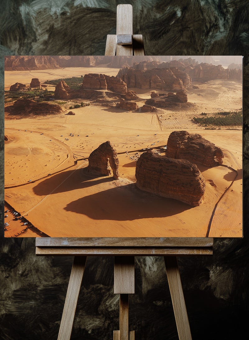 LOWHA Canvas Wall Art Stretched Over Wooden Frame with Scenery of Elephant Mountain in Saudi Al Ula  - Image 3