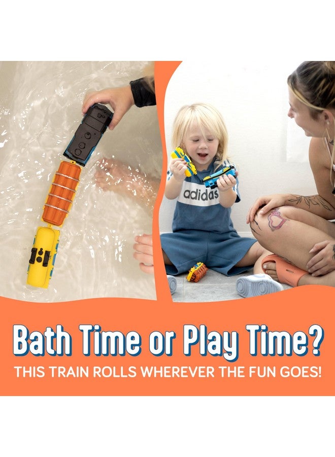 SplashEZ Train Toys for Bath | Mold Free Bath Toys for Kids & Toddlers with No Hole for Water | Train Set Ideal Size for Little Hands | Safe, Durable for Baby Tub Pool Fun for Boys Girls Ages 0 & Up - Image 4