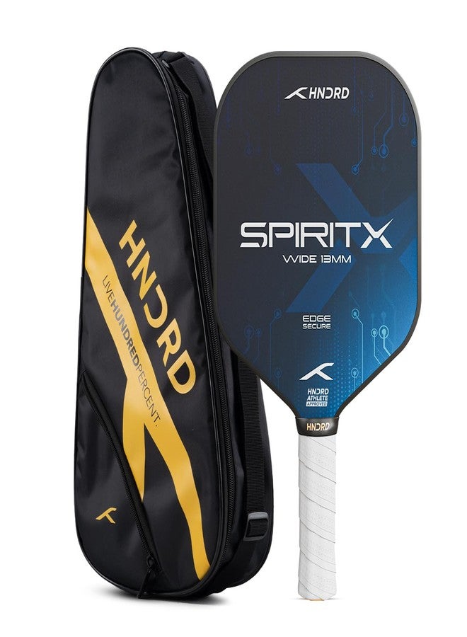 Hundred Carbon Fiber Spirit-X Wide Pickleball Paddle | 13mm Core | Power Play | Free Bag Included (Black/Navy) - Image 1