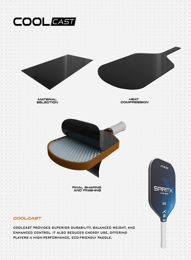 Hundred Carbon Fiber Spirit-X Wide Pickleball Paddle | 13mm Core | Power Play | Free Bag Included (Black/Navy) - Image 5