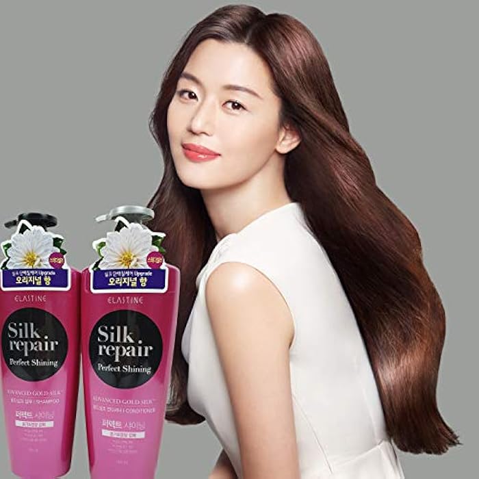 Elastine Silk Repair Perfect Shining Shampoo and Conditioner (550ml 18.6 Fl.oz/each) - Image 2