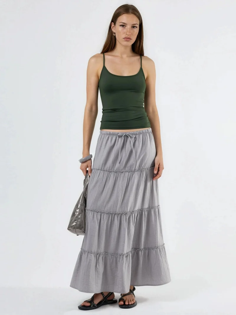 بوسيم BUSEM Fitted U Collar Knitted Tank Top