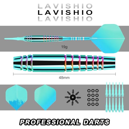 Lavishio Soft Tip Darts Sets - Soft Tip Darts for Electronic Dartboard Plastic Tip Darts Set with Aluminum Shafts + Extra 3 Dart Flights 3 Replace Plastic Shafts (Bright Blue) - Image 5