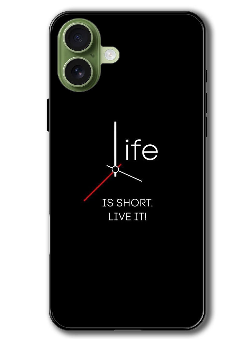 Theodor Case Compatible with Apple iPhone 17 6.3 Inch Protection Shockproof Bumper Cover Life is Short - Image 1