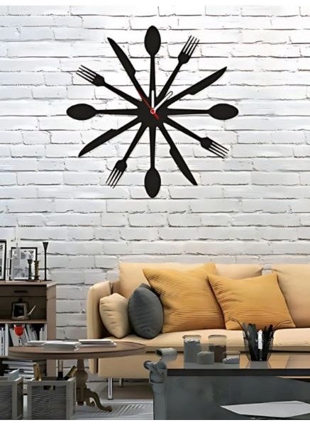 Nifi Art Kitchen Cutlery Wall Clock 