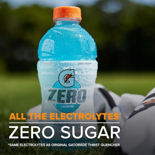 Gatorade Zero Thirst Quencher Sports Drink, Cool Blue, 12oz Bottles (12 Pack), Zero Sugar, Electrolytes for Rehydration - Image 2