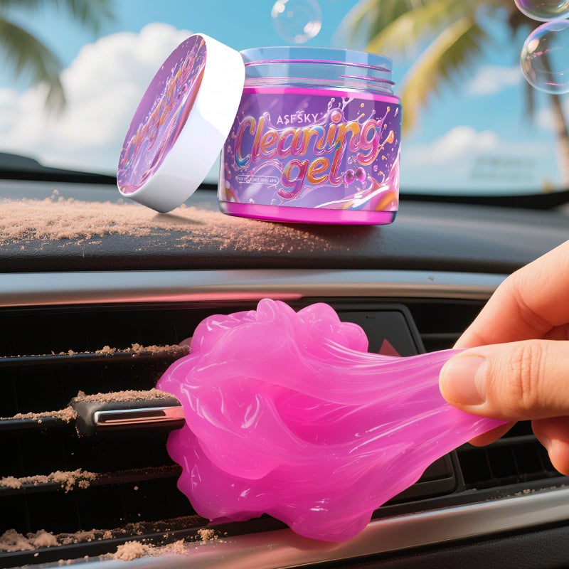 ASFSKY Car Cleaning Gel PurpleGrape Dust Cleaning Putty Universal Car Interior Cleaner Keyboard Dust Remover Car Slime Gifts for Men Women girl1 pack - Image 3