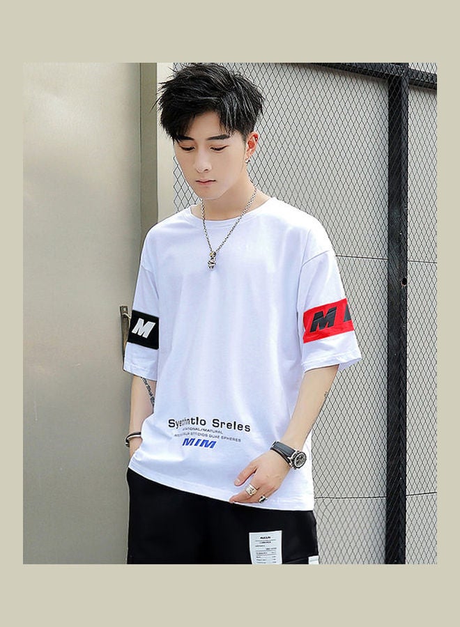 NIBEMINENT Short Sleeve Loose T Shirt White  - Image 4