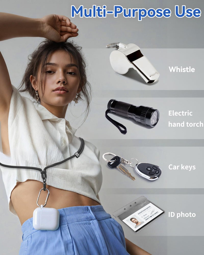 VVAAGG Cell Phone Lanyard for iPhone: Crossbody Phone Strap Adjustable Neck Wrist Strap Anti Theft Long Lanyard Travel Essential for Women Most iPhone and Android Smartphones - Image 4