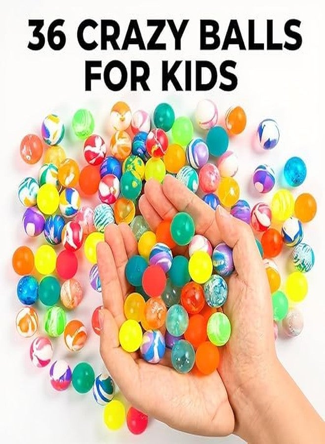 Seno Crazy Bouncing Ball Set for Kids, Mini Rubber Balls, Multicolour High Bounce Balls Pack for Outdoor Play-36pcs - Image 2