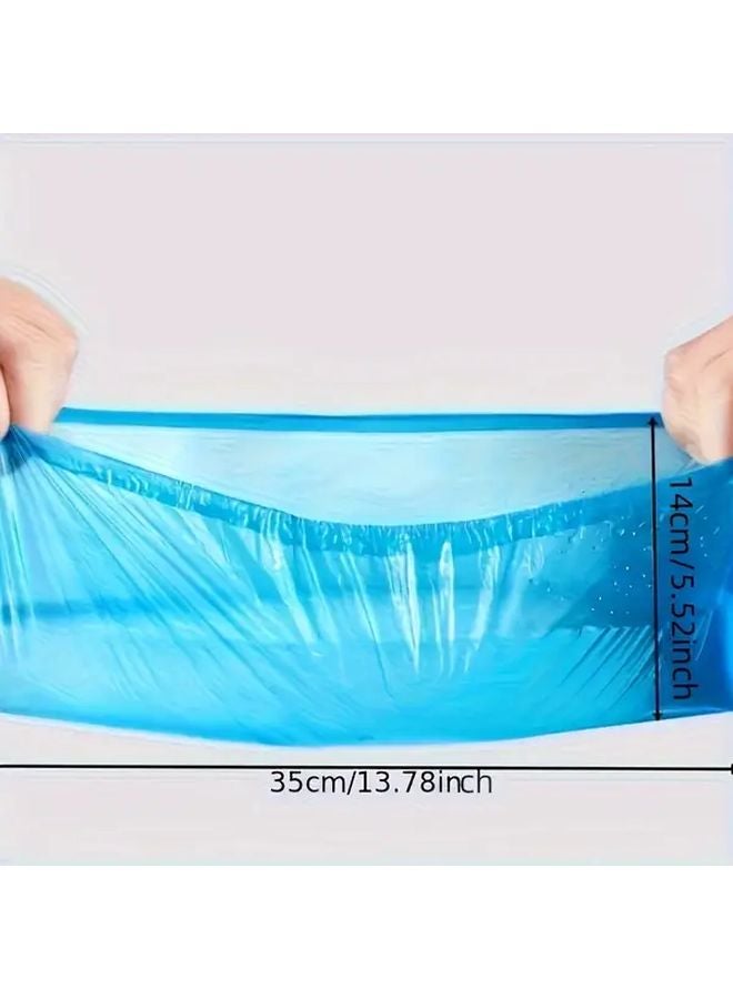 Blue Disposable Shoe Covers 100pcs Durable PE Material for Cleaning Hygiene Travel Hotel Use - Image 4