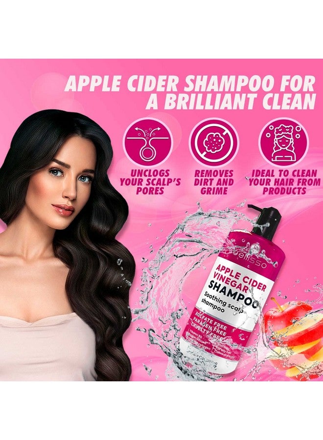 BELLISSO Apple Cider Vinegar Shampoo Sulfate Paraben And Silicon Free Anti Dandruff Product For Women And Men Deeply Moisturizing Formula Dry Scalp Treatment For Oily Hair Professional Grade Products - Image 3
